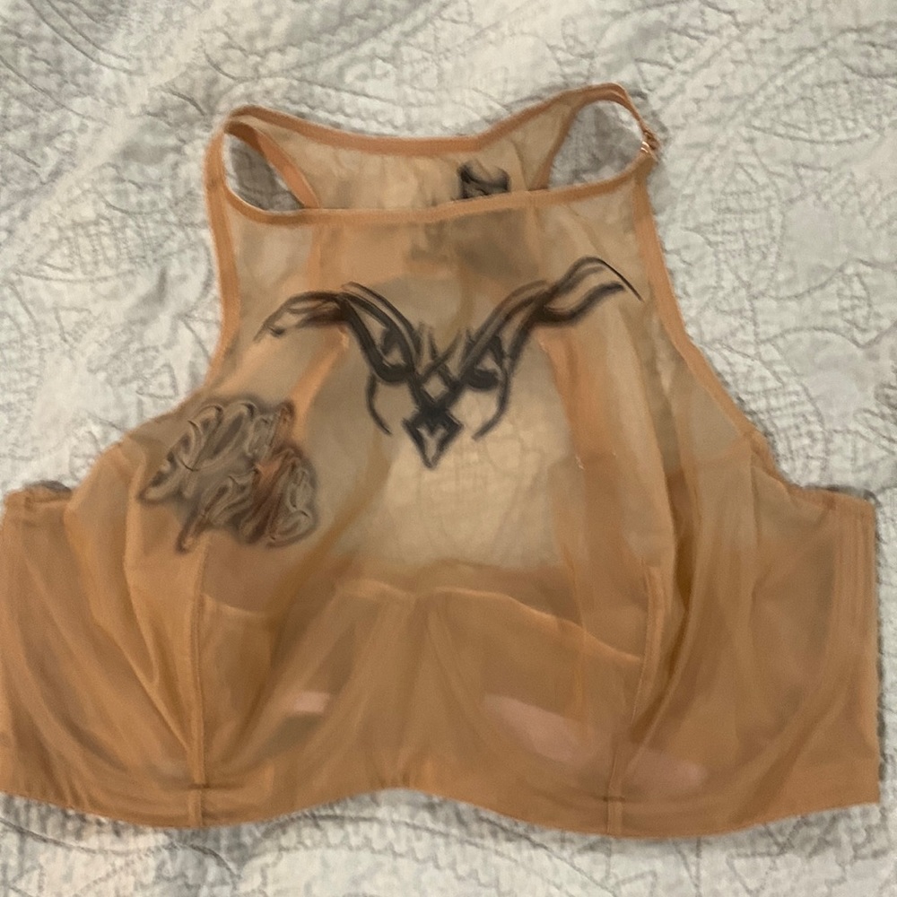 Savage X Fenty tattooed tricot high neck bra